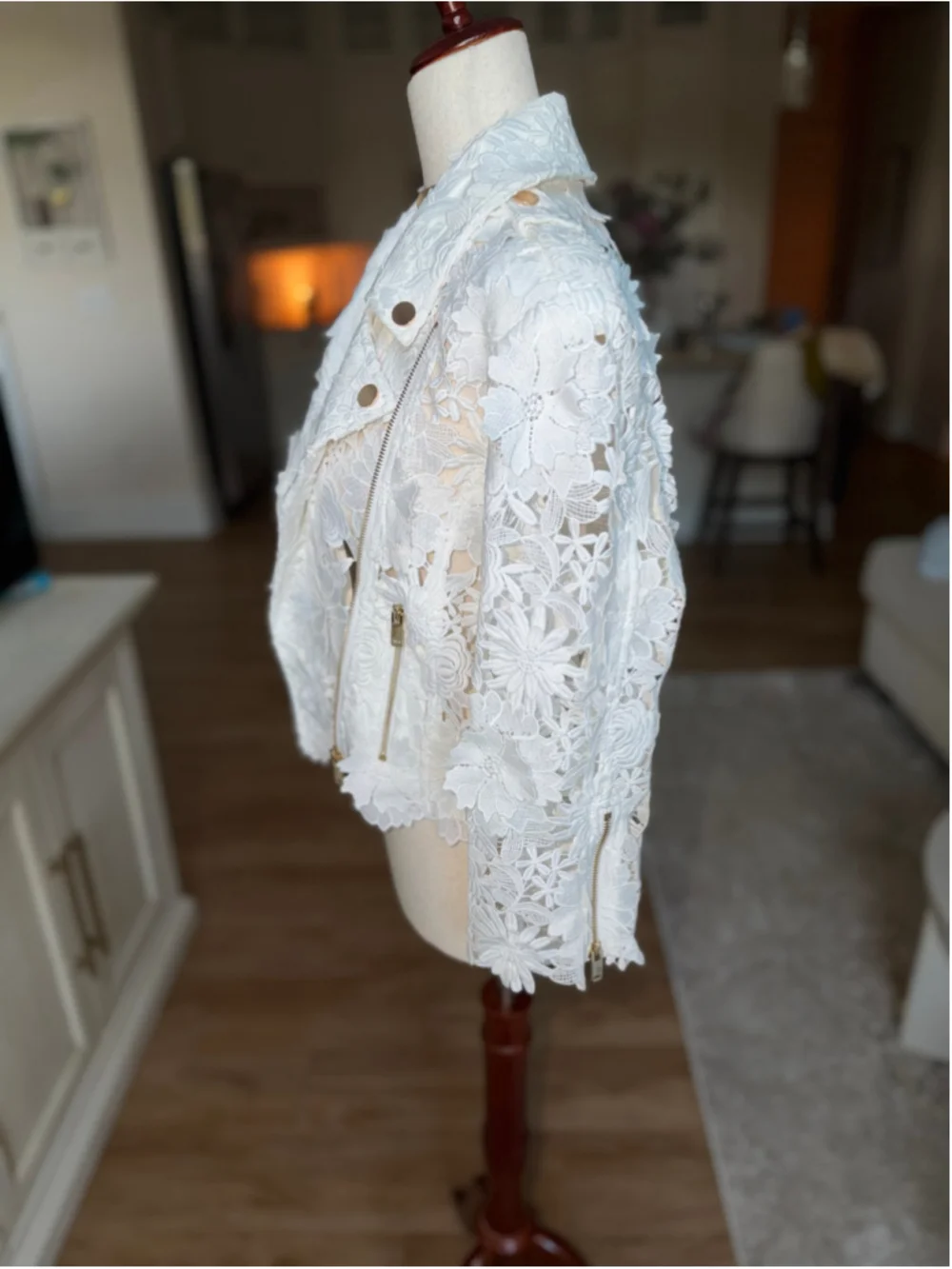 Generation Love White Lace Moto Jacket M NWT - Picture 4 of 6